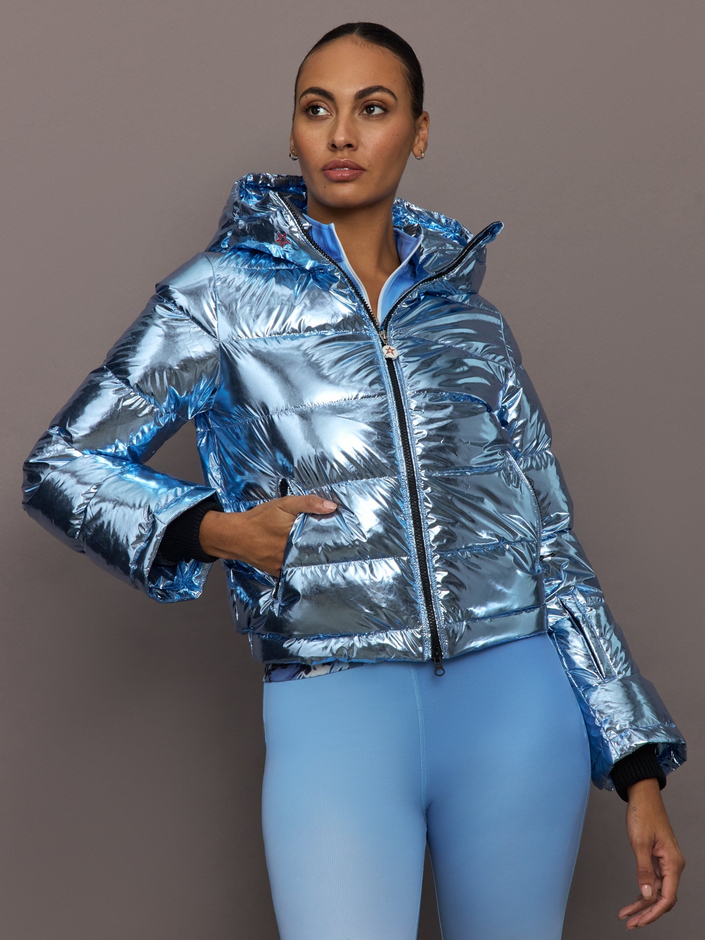 Carbon38 | Polar Flare Ski Jacket III - Light Blue Foil