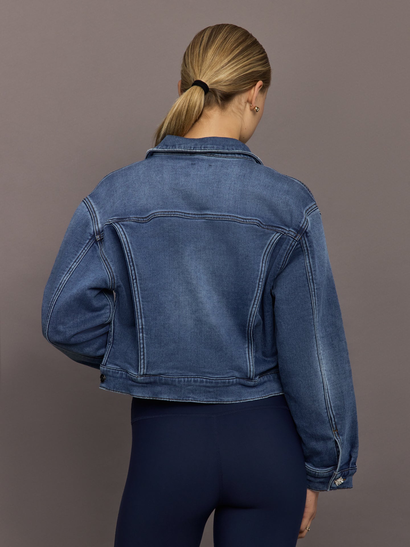 Carbon38 | Jeweled Cropped Denim Jacket - Dark Wash