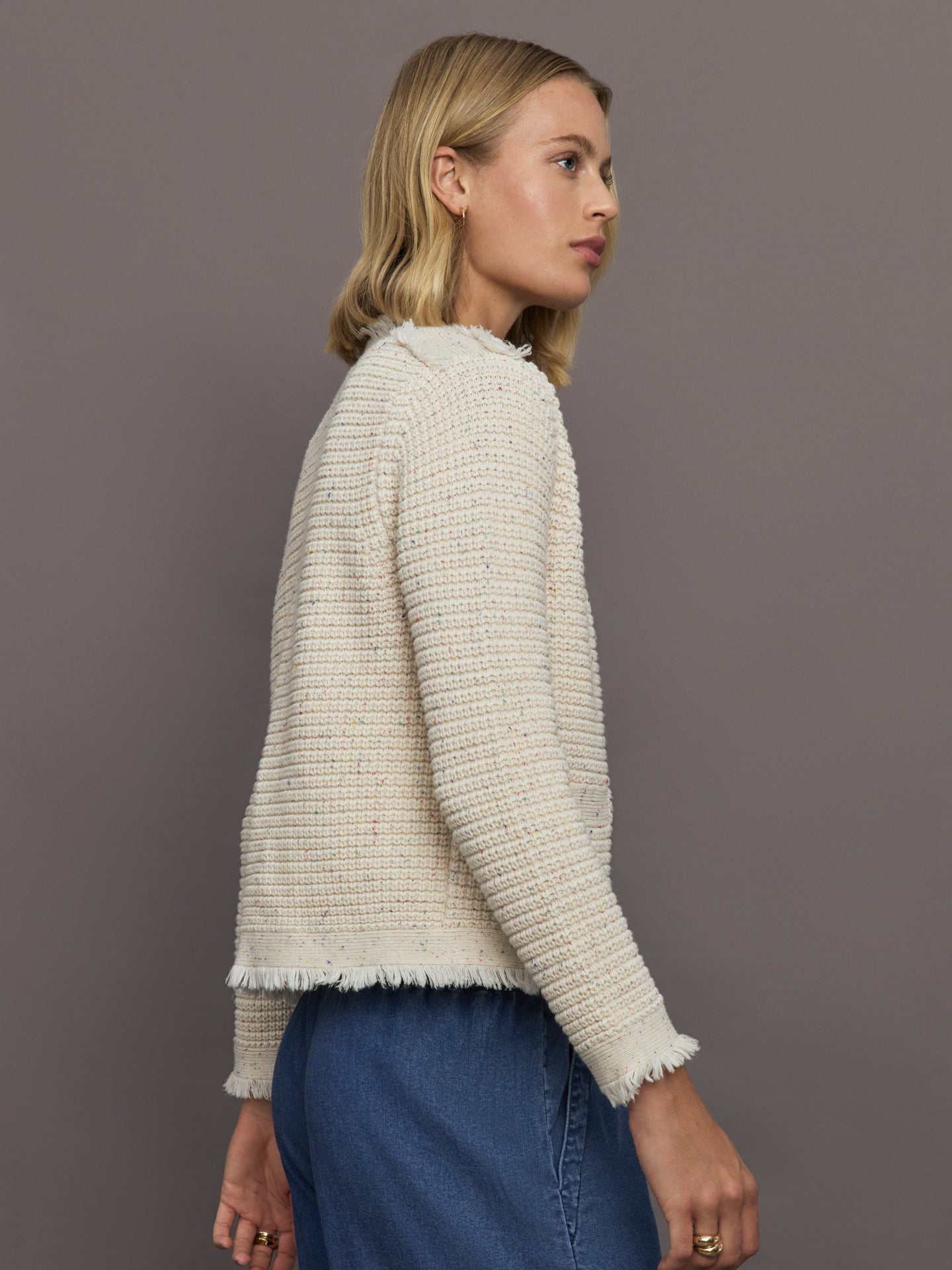 Carbon38 | Fringe Beauler Cardigan - Multi Neutral