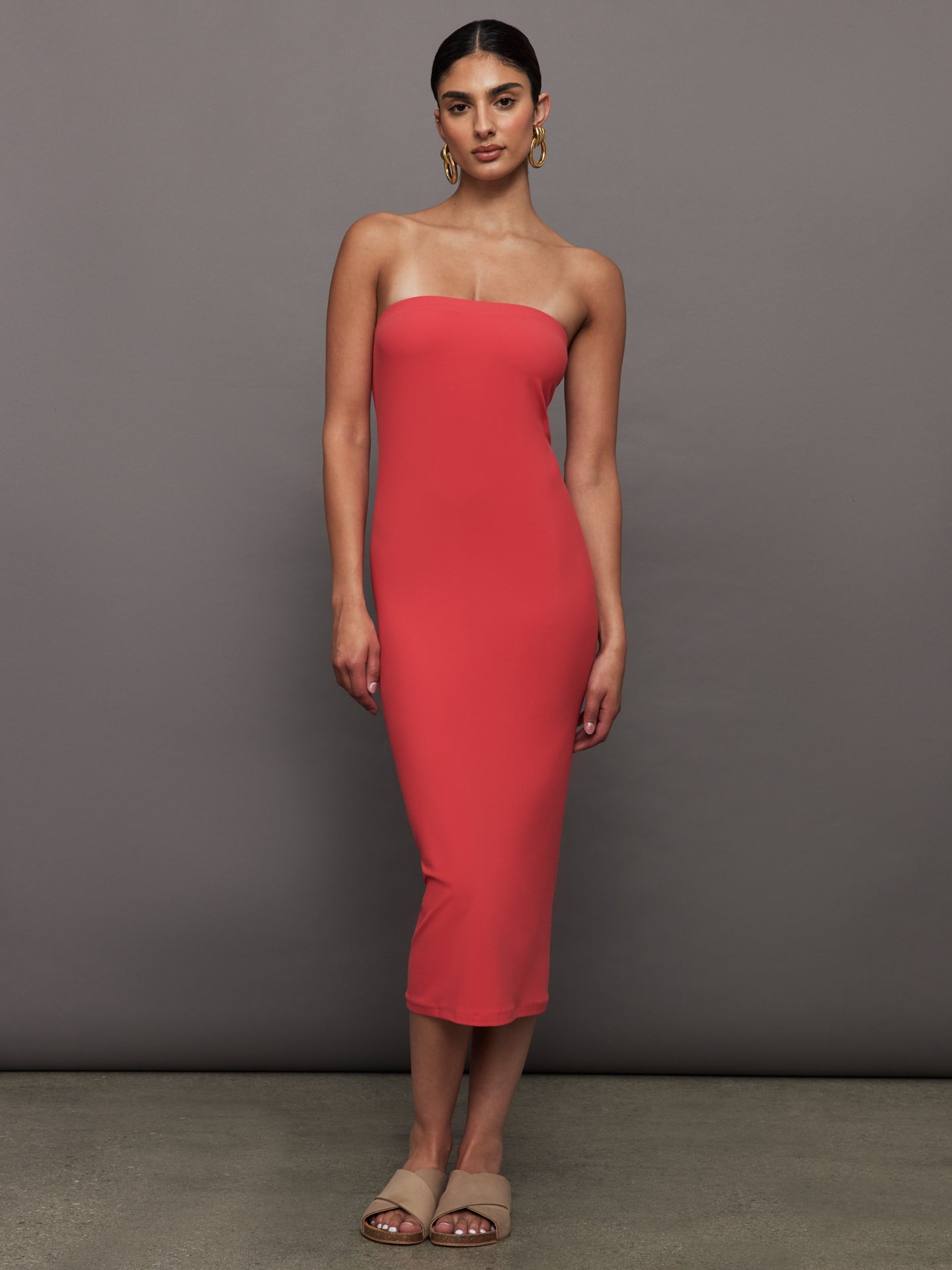 Carbon38 | Strapless Dress in Melt - Tomato