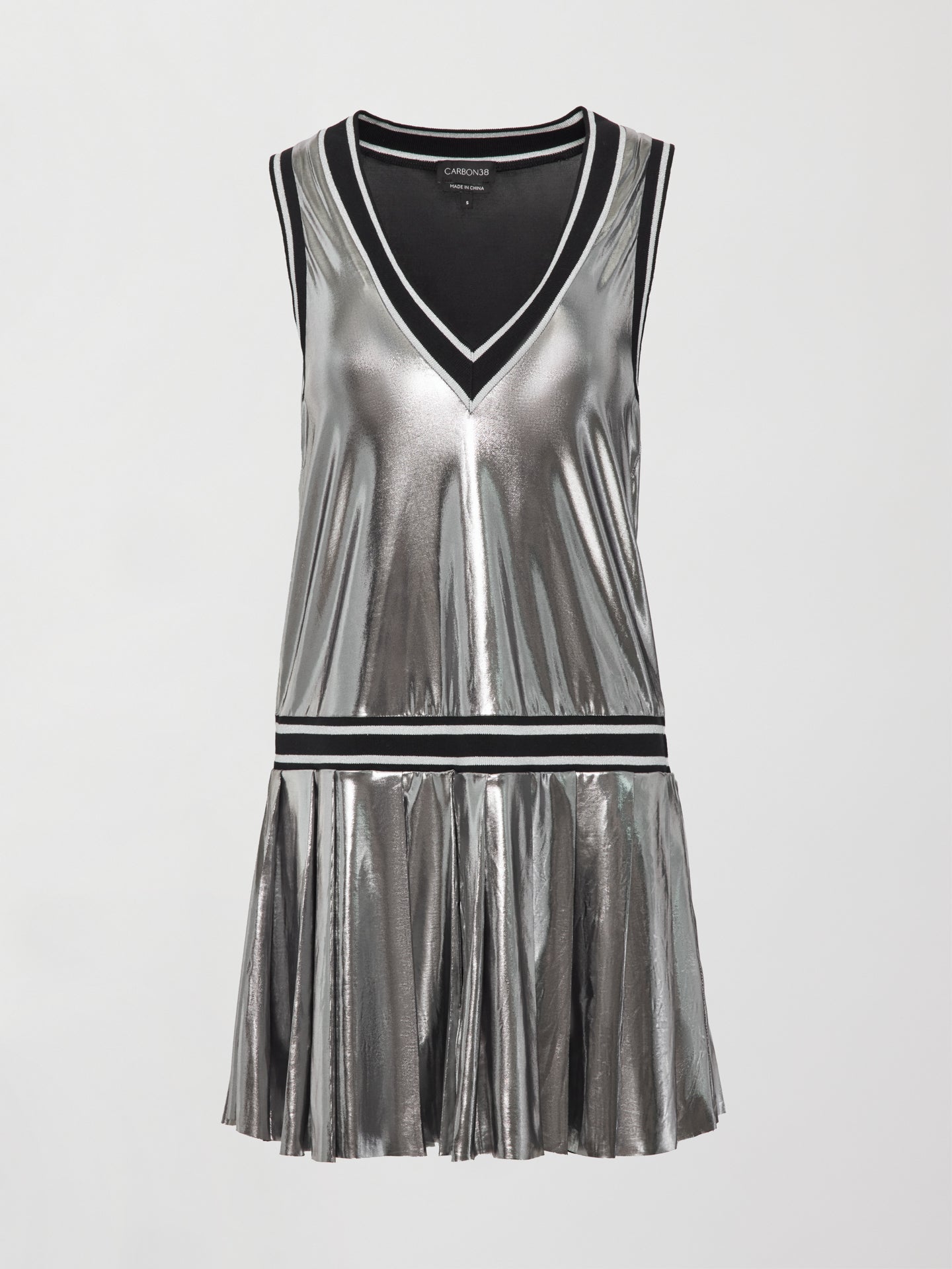 Carbon38 | Metallic Pleated Tennis Dress - Silver