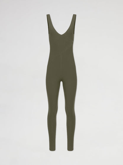Carbon38 | V-Neck Jumpsuit in Melt - Olive