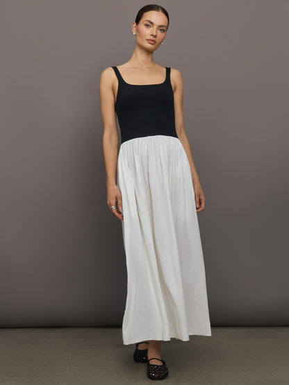 Carbon38 | Linen and Melt Dress - Black/White