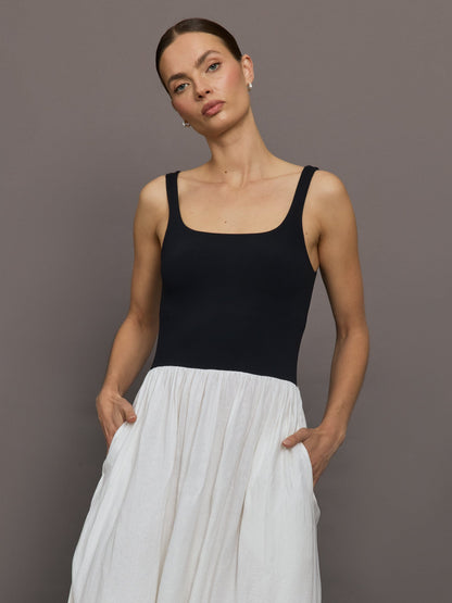Carbon38 | Linen and Melt Dress - Black/White