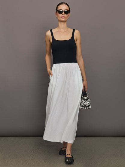 Carbon38 | Linen and Melt Dress - Black/White