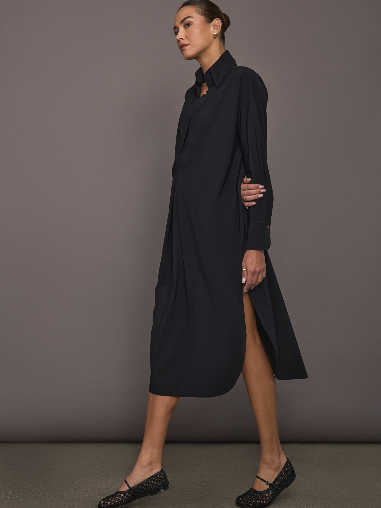 Carbon38 | Tropez Oversized Shirt Dress - Black