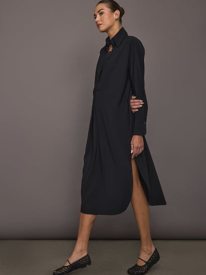 Carbon38 | Tropez Oversized Shirt Dress - Black