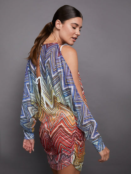Carbon38 | Short Cover Up - Multi Chevron