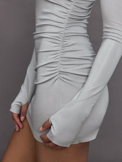 Carbon38 | Long Sleeve Turtleneck Pickleball Dress - Dove