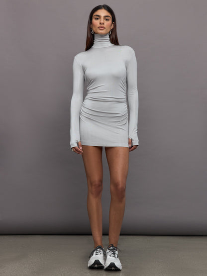 Carbon38 | Long Sleeve Turtleneck Pickleball Dress - Dove