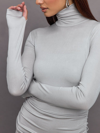 Carbon38 | Long Sleeve Turtleneck Pickleball Dress - Dove
