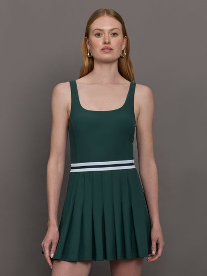 Carbon38 | Peached Lucette Pleated Dress - Green