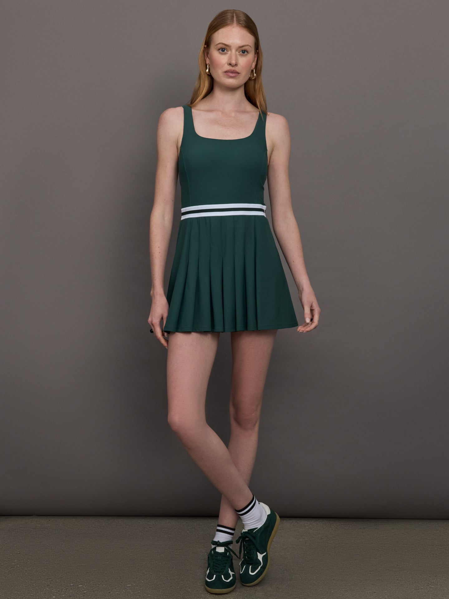Carbon38 | Peached Lucette Pleated Dress - Green