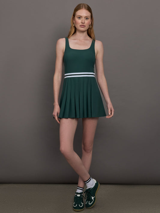 Carbon38 | Peached Lucette Pleated Dress - Green