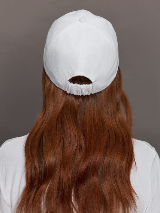 Carbon38 | Lo Linen Baseball Cap - Optic White Linen